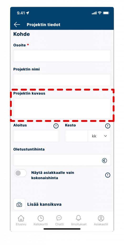 Screenshot of creating offer in VÖRK app step 9.