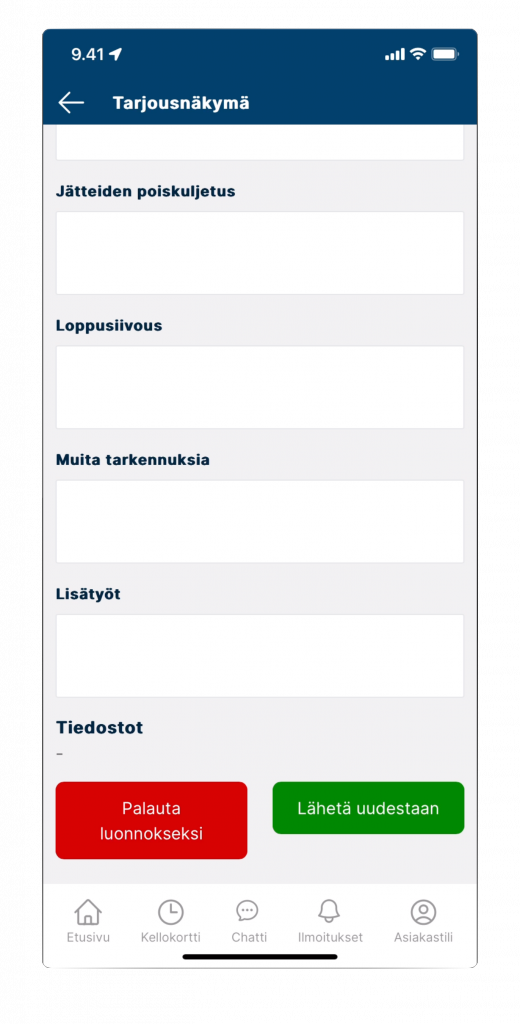 Screenshot of creating offer in VÖRK app step 11.