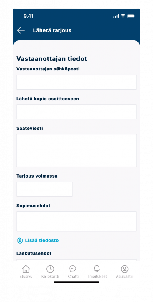 Screenshot of creating offer in VÖRK app step 12.