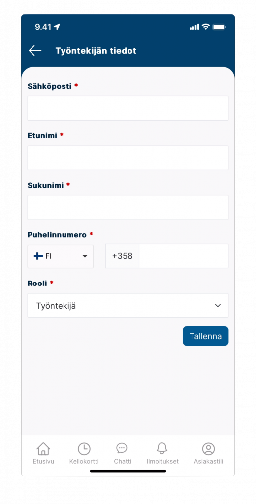 Screenshot of adding worker in VÖRK app step 4.